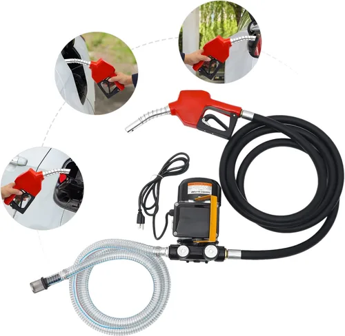 Miniatura 3 de Bomba eléctrica de transferencia de combustible de 110 V CC, bomba diesel autocebante o bomba de aceite combustible con mangueras y kit de boquilla