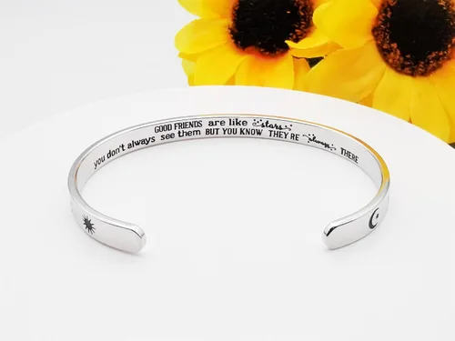 Miniatura 117 de Pulseras inspiradoras para mujer, joyería de acero inoxidable, con refranes, pulsera motivacional con mensaje oculto, pulseras grabadas para mejor