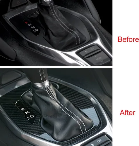 Miniatura 3 de MICROCK para Camaro Marco de Panel de Cambio de Marchas de Fibra de Carbono Accesorios Interiores para Chevrolet Camaro 2016 2017 2018 2019 2020