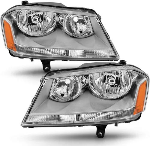 ACANII - Juego de faros delanteros cromados para Dodge Avenger 2008-2014, juego de repuesto para el lado del conductor + del pasajero
