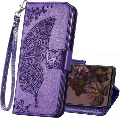 Funda tipo cartera para Google Pixel 7, funda protectora de piel sintética con tapa para teléfono, correa para muñeca, ranuras para tarjetas,