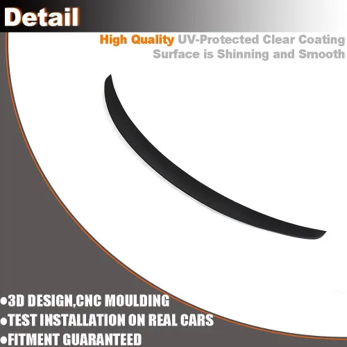 Miniatura 8 de Alerón trasero negro mate para BMW Serie 2 F22 F87 M2 Coupé 2014-2020 220i 228i 230i M235i M240i Tapa trasera de fibra de vidrio Highkick Wing Lip