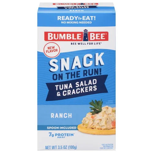 Miniatura 16 de Bumble Bee Snack On The Run - Kit de ensalada de atún original con galletas saladas, paquete de bocadillos de proteína listo para comer, 8g
