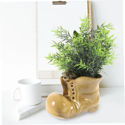 Miniatura 4 de Botas de dibujos animados en forma de suculenta maceta de cerámica para plantas de interior, oficina, ventana, alféizar decoración única