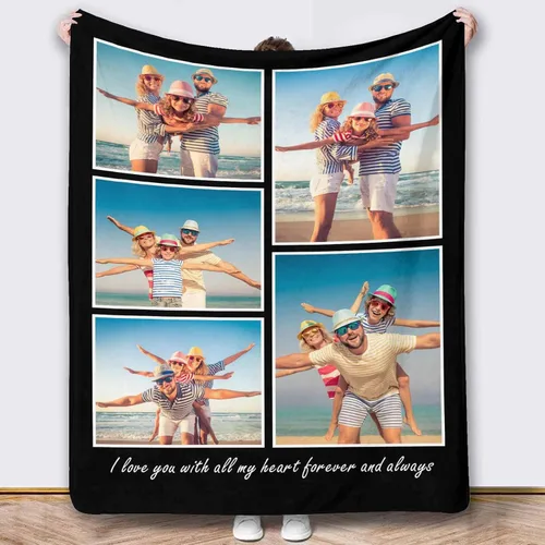 Miniatura 22 de Mantas de fotos, 5 fotos, mantas y mantas personalizadas, manta de fotos personalizada, regalos para familiares, amigos, hombres, mujeres y niños