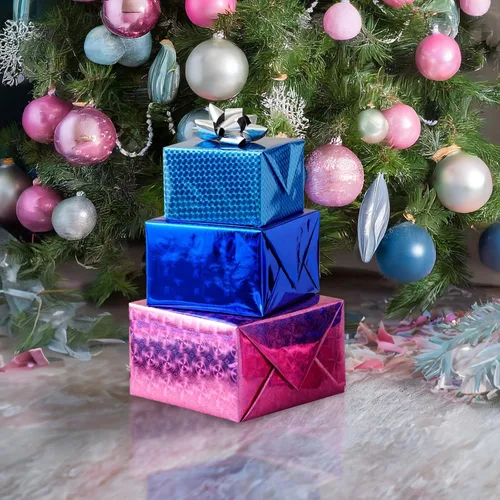 Miniatura 2 de Juvale Rollos de papel de regalo holográficos metálicos para regalo, patrones de papel de regalo, envoltura de regalo metálica para regalos