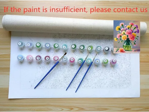 Miniatura 6 de ACANDYL Kit de pintura de flores por números para adultos principiantes pintura por números para adultos, lienzo de clavel, pintura por números