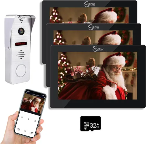 Miniatura 11 de TUYA - Timbre de video con cable y cámara HD de 1080P, sistema de monitor táctil de 7 pulgadas, detección de movimiento, WiFi Smart Home Video