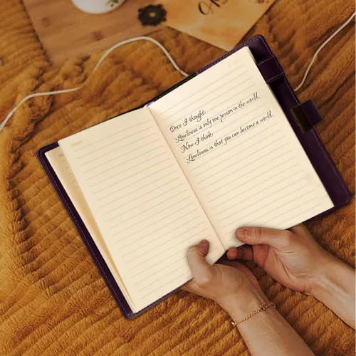 Miniatura 8 de TIEFOSSI Diario de cuero de constelación con cerradura, diario de luna y sol del zodiaco para escribir, cuaderno B6 con papel rayado para mujeres