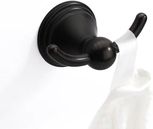 Asidrama Ganchos para toallas de baño, ganchos de bronce aceitado para cocina, ducha, puerta de pared, exquisitos ganchos para bata y toallas,