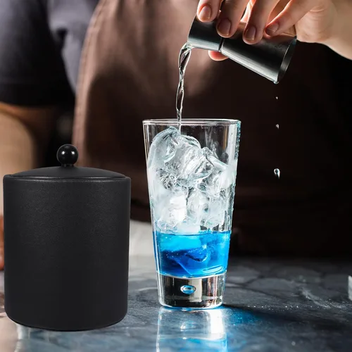 Miniatura 5 de DOITOOL Cubo de hielo aislado de acero inoxidable de doble pared con tapa y pinzas de hielo para bar en casa, cerveza, champán y vino, negro