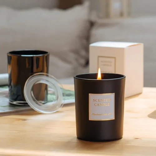 Miniatura 3 de CandMak Tarros para velas, paquete de 20 recipientes de vidrio vacíos de 6 onzas, tarros a granel con tapas negras para hacer velas (negro mate)