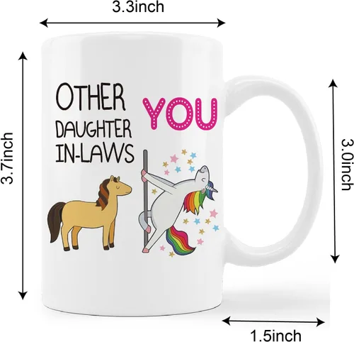 Miniatura 5 de kunlisa Taza de regalo para nuera, Taza de cerámica para nuera de 11 oz - Taza de café, leche y té, regalos para nuera de la madrastra y padrastro