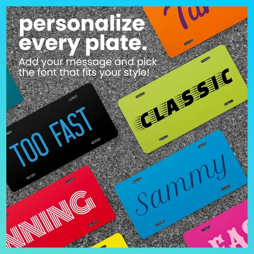 Miniatura 5 de Excelmark Vanity - Placa de matrícula personalizada para exhibiciones de automóviles, placa de aluminio personalizada (negro)