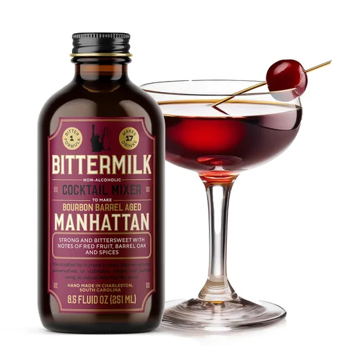 Miniatura 10 de Bittermilk Single Serve No.1 Bourbon Barrel Aged Old Fashioned Mix - Kit de moda antigua - Juego de amargos de cóctel - Mini mezcladores de cóctel
