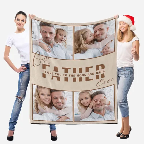Miniatura 6 de D-Story Mantas para papá, manta de regalo personalizada de hija, manta para el Día del Padre, regalos para papá de parte de la hija, manta con fotos