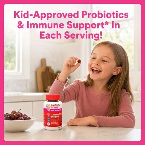 Miniatura 8 de Gomas probióticas SmartyPants para niños para la salud digestiva: suplemento de apoyo a la salud intestinal e inmunidad con 2 mil millones de CFU