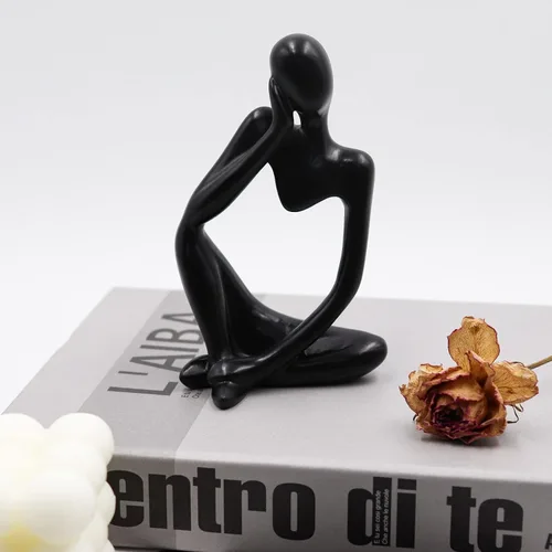 Miniatura 16 de Dnoifne La escultura del Pensador, adornos para acuario, estatua de escultura abstracta, arte decorativo de regalo, figura de decoración del hogar