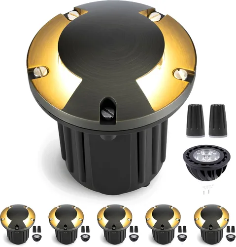 Miniatura 14 de Gardenreet - Luz de pozo en tierra - Latón 12V IP65 Iluminación de paisaje al aire libre, luz de torreta de bajo voltaje LED en grado, bronce