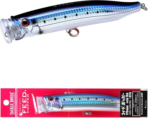 Miniatura 71 de TACKLE HOUSE Feed Popper 175, Señuelos de pesca de atún de agua salada, Topwater, GT, Bonito, Yellowtail, Yellowfin, Atún rojo, flotante