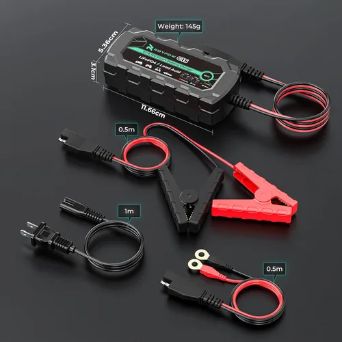 Miniatura 8 de Cargador de batería de litio de 6V/12V 1A, cargadores de batería inteligentes RoyPow 1A, cargadores automáticos de batería de goteo, mantenedor