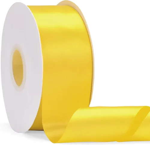 Miniatura 104 de Cinta de satén de doble cara verde manzana de 1-1/2 pulgadas x 50 yardas, cinta de color sólido de alta densidad, ideal para manualidades, envoltura