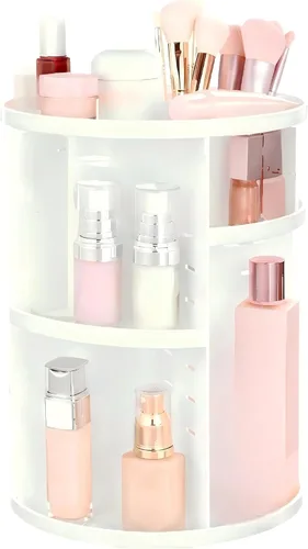 Miniatura 11 de HBlife Organizador de maquillaje giratorio extragrande de 360 grados, carrusel ajustable, organizador de perfumes giratorio de gran capacidad