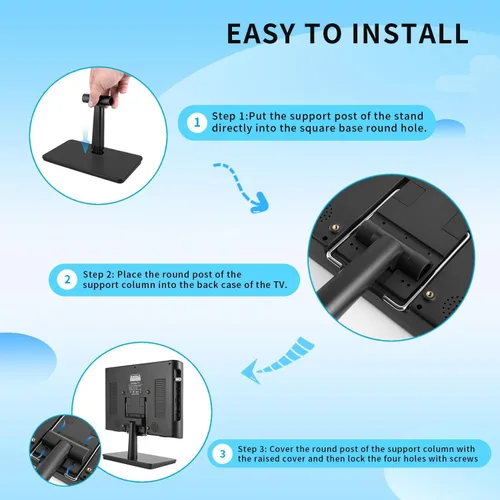 Miniatura 8 de Jexiop Televisor de pantalla plana de 16 pulgadas, pequeño televisor con control remoto, perfecto Full HD 1080P para cocina, entradas de adaptador
