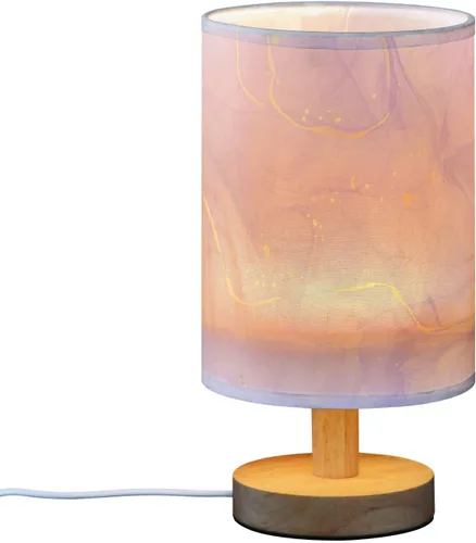 Miniatura 2 de Lámpara de mesita de noche líquida de lavanda morada, luces LED cálidas con puerto de carga USB, lámparas de escritorio cilíndricas retro