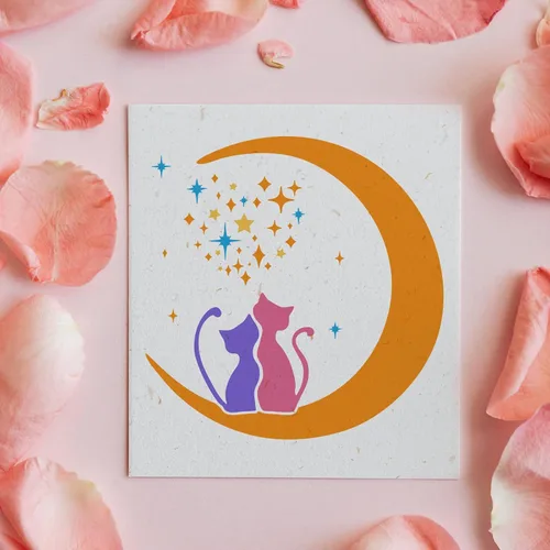 Miniatura 5 de FINGERINSPIRE Plantillas Moon Cat – Plantillas de plástico de estrella lunar de 11.8 x 11.8 pulgadas para dibujar, pintar en madera, piso, pared
