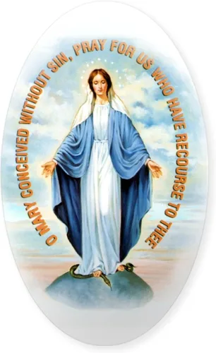 Miniatura 14 de CafePress - Adhesivo ovalado de la Virgen María de Fátima - Adhesivo ovalado para parachoques de coche Blanco - Pegatina Ovalada Virgen María Fátima