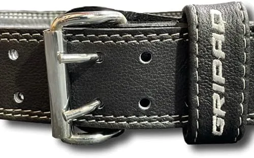 Miniatura 7 de GRIPAD Cinturón de levantamiento de pesas - Cinturón de cuero profesional resistente con hebilla ajustable - Soporte estabilizador de espalda baja