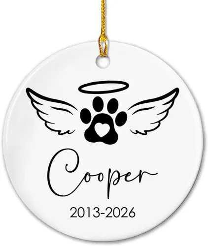 Miniatura 11 de Adorno de cerámica de Navidad personalizado para perro y gato, adorable adorno de Navidad amigable y leal, marco de fotos, adornos de Navidad 2026