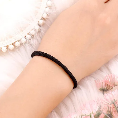 Miniatura 35 de Pulseras tibetanas hechas a mano con cuerda roja para él y ella, pulsera de la amistad, pulsera de la amistad, hilo negro y rojo para protección