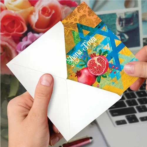 Miniatura 6 de The Best Card Company - Juego de 12 tarjetas de felicitación Rosh Hashanah a granel con sobres de 5 x 7 pulgadas (1 diseño, 12 cada uno) tarjetas