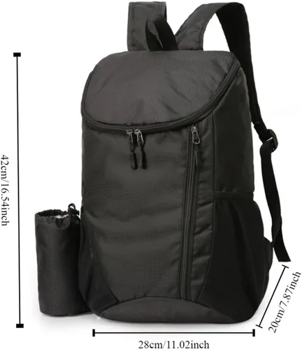 Miniatura 2 de Mochila plegable portátil, mochila plegable para montañismo, mochila ultraligera para ciclismo al aire libre, mochila de senderismo para viajes Negro