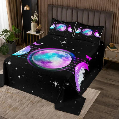Miniatura 21 de Erosebridal Juego de colcha de teñido anudado arcoíris, juego de ropa de cama bohemio de calavera de la muerte, juego de ropa de cama tamaño King