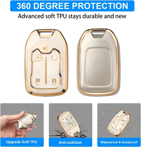 Miniatura 5 de QBUC Funda para llavero Chevy, funda para llavero para Chevy Suburban Tahoe, GMC, Sierra, Acadia, Terrain, Silverado, protector de llavero para 1500