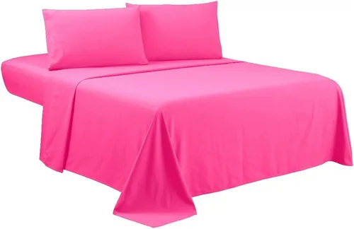 Sfoothome Juego de sábanas King – Juego de cama de 4 piezas de lujo para hotel, bolsillo extra profundo, juego de ropa de cama serie 1800, Rosa