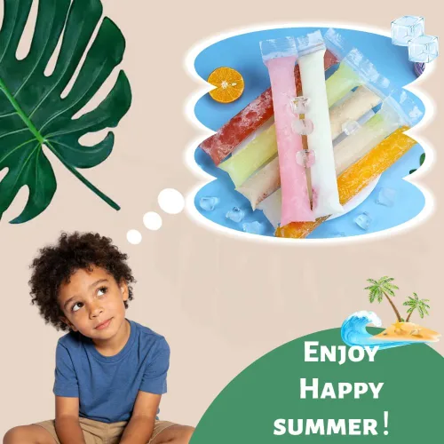 Miniatura 5 de 200 paquetes de moldes desechables para paletas de hielo con embudos, para hacer paletas caseras de yogur, jugo y batido
