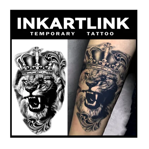 Miniatura 19 de INKARTLINK Tattoo Tech, 2 hojas de tatuaje semipermanente mediano, tatuajes temporales de diseño artístico para adultos, dura 1-2 semanas