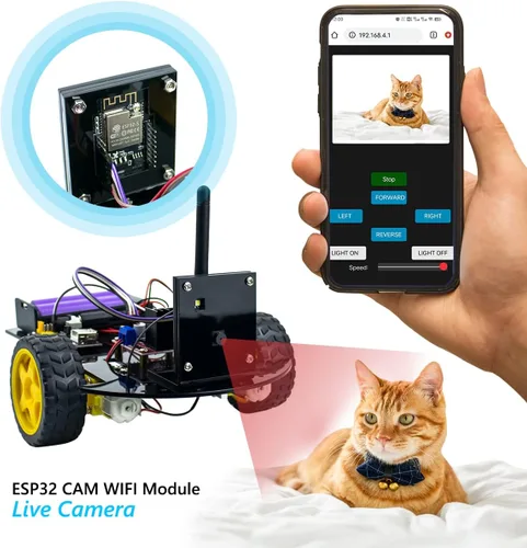 Miniatura 2 de LAFVIN 2WD Smart Robot Car Kit ESP32 Kit de inicio de cámara con tutorial compatible con Arduino IDE