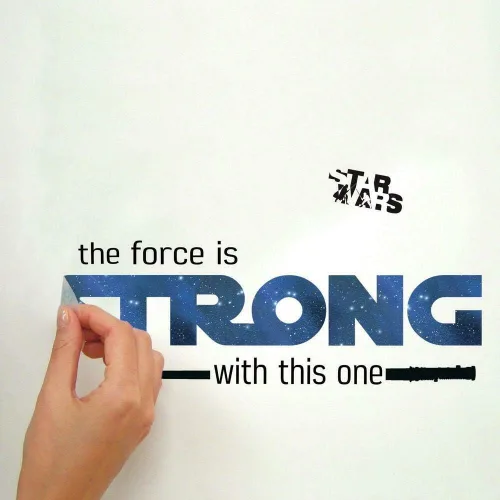 Miniatura 5 de Calcomanías de pared RoomMates RMK3077SCS del clásico de Star Wars La Fuerza es poderosa, 35,25 pulgadas x 10 pulgadas