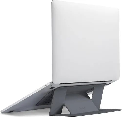 Miniatura 12 de MOFT Soporte para computadora portátil para escritorio, soporte adhesivo para computadora MacBook con 2 ángulos de visión ajustables, elevador Negro