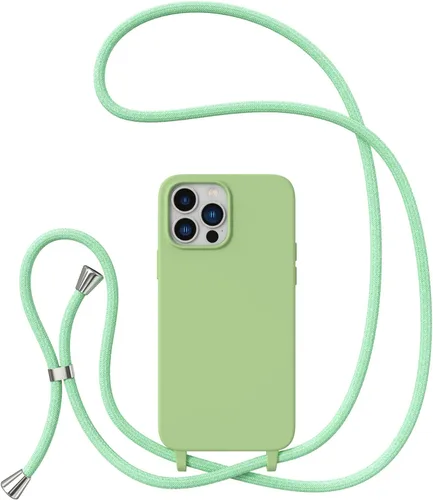 Miniatura 50 de ZTOFERA Funda Crossbody para iPhone 15 Pro con Correa de Cordón Ajustable, Funda Suave de Silicona Líquida para iPhone 15 Pro 6.1 pulgadas - Rosa