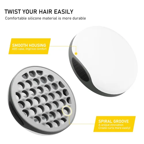 Miniatura 7 de WTTORDE Cepillo de silicona con peine de púa, peine rizado para rizos afro, rizador de agujeros pequeños para hombres, mujeres, niños y niñas, gris