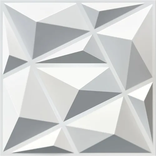 MIX3D Paquete de 33 paneles de pared 3D, diseño moderno con textura de diamante para decoración de pared interior en sala de estar, dormitorio, sala