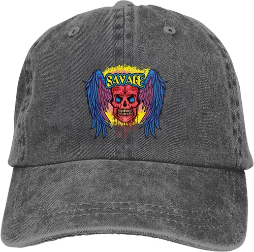 Miniatura 9 de Cowboy Hat Trendy Hats for Man and Women Djustable Four Season Outdoor Baseball Cap of Hell Skull with Angel Deep Heather