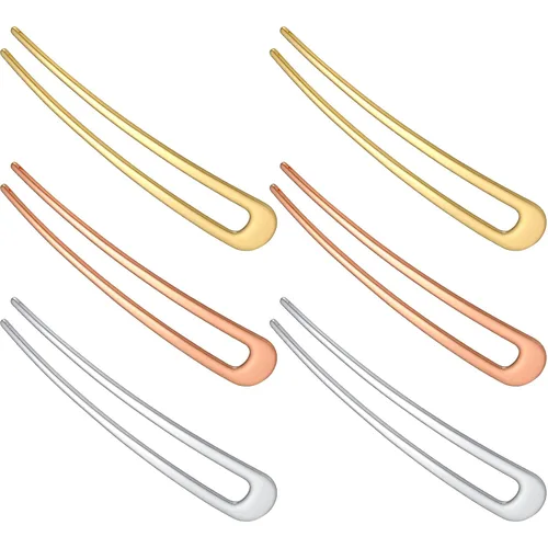 Miniatura 10 de WILLBOND 6 horquillas francesas para el cabello para mujer, horquillas de metal de 4 pulgadas, en forma de U, 2 puntas, horquilla para el peinado