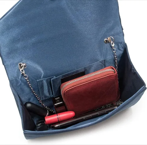Miniatura 6 de Envelope Evening Bag for Women Genuine Suede Leather Crossbody Shoulder Clutch Purse Gift Box